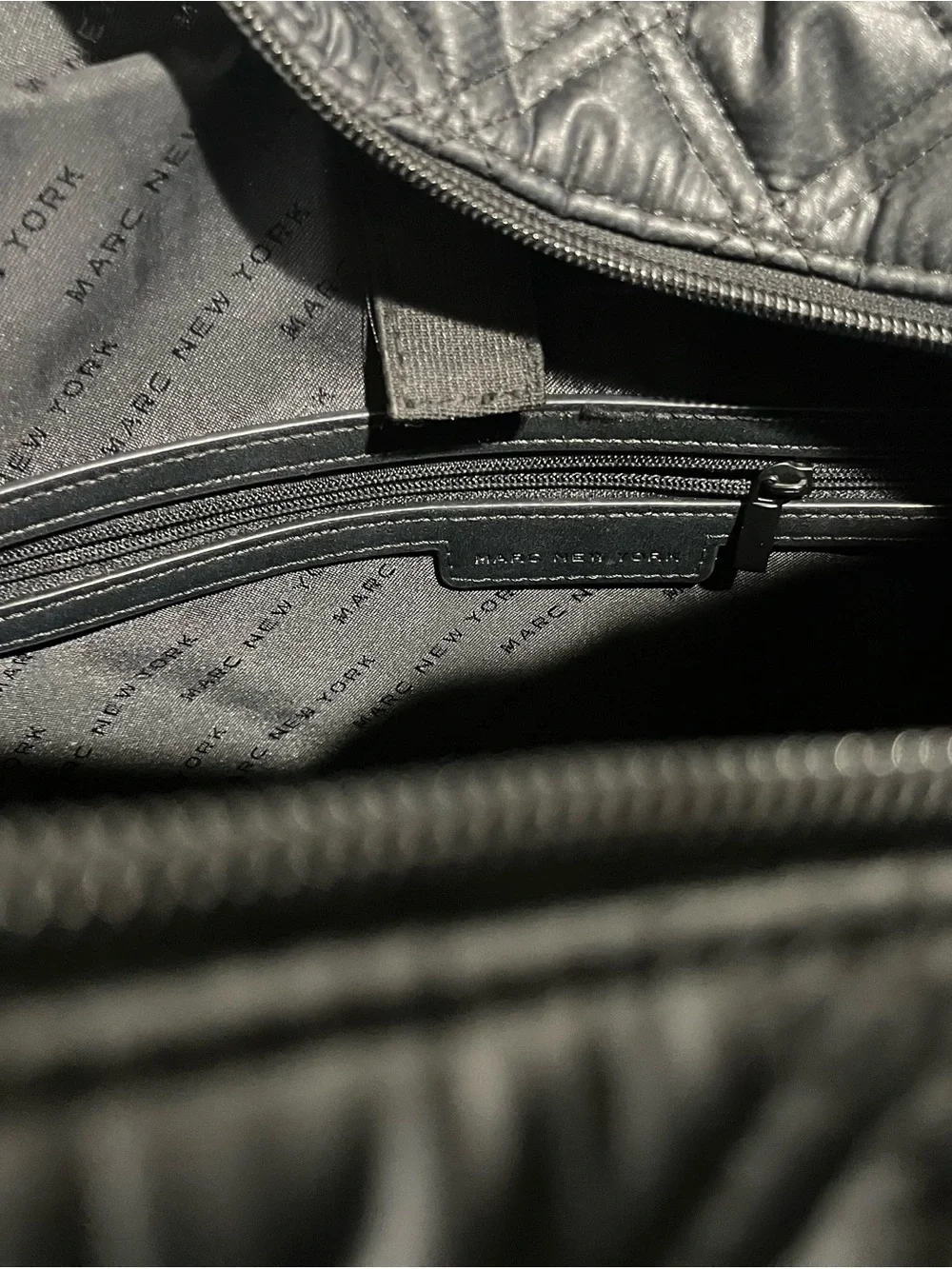 Marc New York Quilted Laptop Tote in gunmetal black